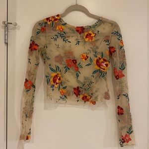 Mesh floral top
